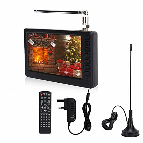 ciciglow Portable TV with Antenna,5 Inch 1080P Digital Mini TV Small Analog Television with 1500mAh Battery for Motorhome, Caravan, Car