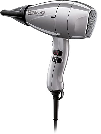 Valera, Swiss Nano 9600, Professioneller Haartrockner, ein kompakter und leichter Föhn, mit leistungsstarkem Motor, 3 Temperaturstufen, Ionenfunktion, flexiblem Anti-Twist-Kabel, Silbergrau
