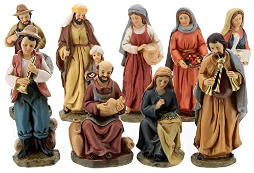 Holyart Set Krippenfiguren 9 Stück aus Harz, 15 cm