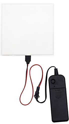 jose2015 10 x 10 cm EL alambre de luces, cortable DIY electroluminiscente El Panel de luz de papel hoja de lámpara de papel 3 modos con paquete de batería para decoración de bricolaje (blanco)