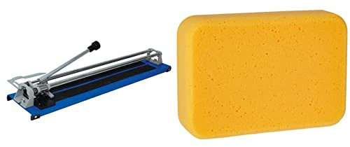 Vitrex 102371 600 mm Manual Flat Bed Tile Cutter & 10 2904 Tiling Sponge