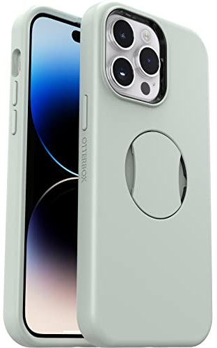 OtterBox OtterGrip Symmetry Hülle für iPhone 14 Pro Max für MagSafe, Sturzsichere, schützende Hülle mit eingebautem Griff, 3X getestet nach Militärstandard, Antimikrobieller Schutz, Grün