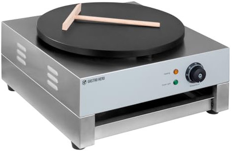 GastroHero Elektro Crêpes Eisen I Crepes Maker Ø 40 cm Teflonbeschichtet I Crepe Maschine für Gastronomie mit Temperaturregelung I Instant Crepe Maker