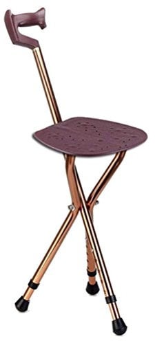 Gehstock aus massivem Holz, Krücke, Klapphocker für ältere Menschen, lässiger tragbarer Hocker, Stativ-Sitzstock Interesting