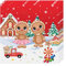 20Pcs Christmas Party Paper Napkins Xmas Serviette Napkin,Merry Christmas Table Decorations Gingerbread Man Pattern Napkins Tissue Paper Luncheon Dinner Napkins for Christmas Party Supplies
