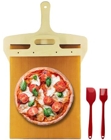 Kaxenig Pizzapaddel, Pizzaschieber mit Holzgriff, Antihaftbeschichtetes Küchenzubehör, glatter Pizzaschieber für Öfen, Zuhause, Restaurants