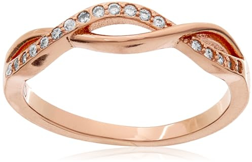 Beneto Ring Pink Gold Plated Silver Ring mit AGG191 Crystals - Circuit: 54 mm sBE0436-54 Marke: