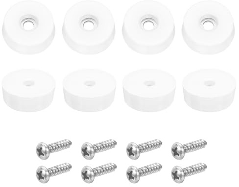 QUARKZMAN 8Pcs Pieds de Pare-Chocs en Caoutchouc,9mm H x 25mm W Patins Ronds avec Rondelle et Vis
