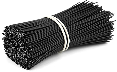 Twist Cable Ties 1000 Stück Cable Tie Bindings Reusable Plastic Coated Iron Wire Cable Ties für Bündeln Befestigen Basteln 15cm Schwarz