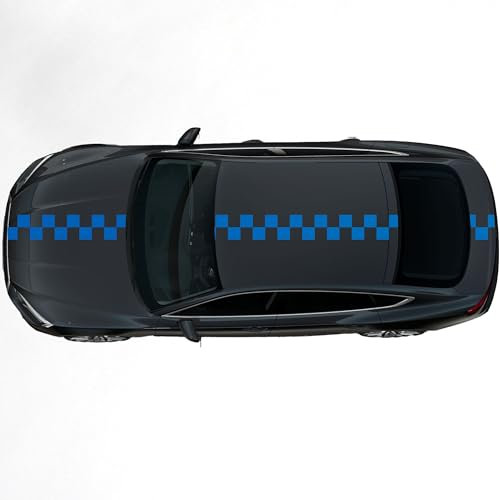 Kiwistar Viperstreifen glänzend - 20 x 400 cm Karo gekachelt - blau Rennstreifen, Aufkleber, Rallystreifen - ohne Übertragungsfolie - Tuning - Viper - Racing - Zierstreifen