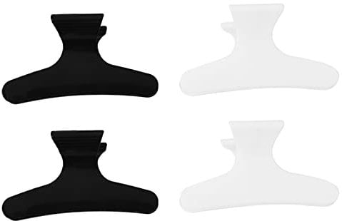 worien 4PCS Black White Hairdressers Butterfly Style Styling Hair Clamps Clips Claw Clasps Hairdressing Salon Tool