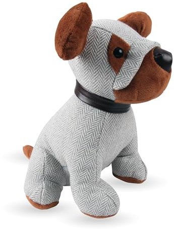 Türstopper (Braun/Silber) Labrador 25x20cm Türsack, Plüschdeko schwer (1000g) für innen, Fensterfeststeller, Kinderzimmer Deko