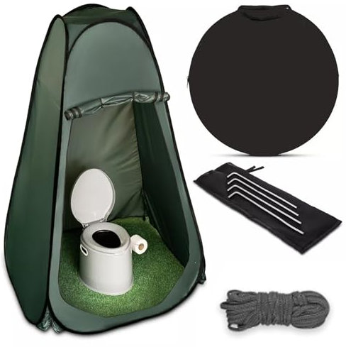 ACESOME Pop Up Privacy Tent, Portable Toilet Camping Tent, Outdoor Shower Changing Tent, Green, 1 Person, 47x 47 x 74
