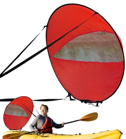 Aufquwk Voile de Planche à pagaie, Voile à Vent pour Kayak - Voiles de Planche à Voile, Paddle, Kayak avec fenêtre Transparente | Fournitures de Navigation polyvalentes, pagaie à Vent pour Kayak,