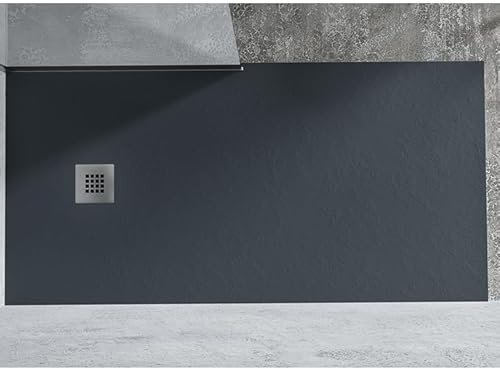 FRASCIO Piatto Doccia 70X150 cm Line Extra Slim Color Antracite In Resina Sintetica e Polvere Di Marmo Con Piletta In Omaggio