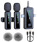 Wireless Lavalier Microphone for iPhone, Android, Camera, 2 Pack Mini Lapel Mic with LED Display and Noise Cancelling, USB-C Microphone for TikTok, YouTube，Vlog Recording