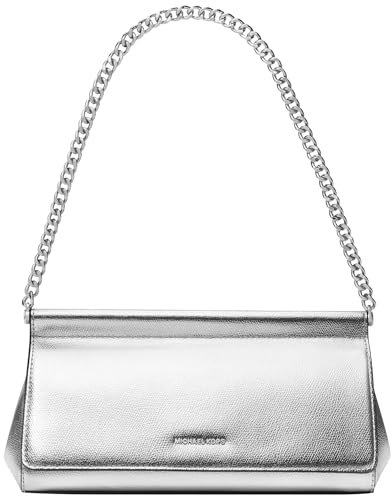 Michael Kors Women Md Ew Clutch Hand Bag, Silberfarben