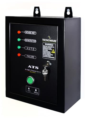 Tecnoware Power Systems - ATS per Generatore 4200VA-9200VA, Avvio Automatico/Manuale, Indicatori Stato Funzionamento, Carica Batterie Integrato, Controllo Rete Elettrica