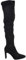 Stivali Donna camoscio Nero sopra al Ginocchio Gambale Elastico con Zip Punta Quadrata Tacco Basso 7 cm (38 EU)
