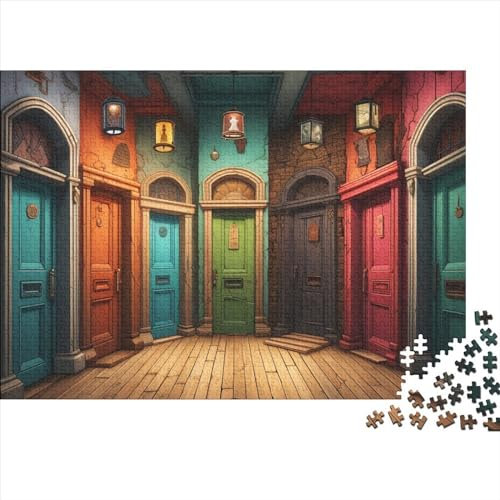 Farbige Türen Puzzles 1000 Teile Schwer Puzzle Spielzeug Pädagogisches Spiel Impossible Trick Art Herausforderung Spielzeug Für Erwachsene Und Kinder Ab 14 Jahren 1000pcs (75x50cm)