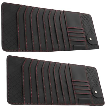 Cabilock 2pcs Car Storage Bag CD Visor Holder Sun Visor CD Case Organizer for Car Card Holder Dvd Storage Case