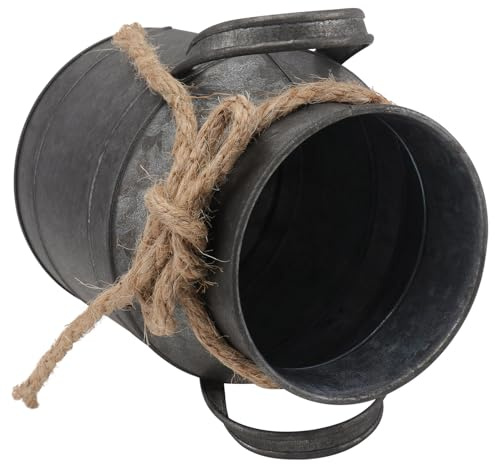 JECOMPRIS Cubo de Flores Vintage de Hierro Resistente Maceta Decorativa Europea Estilo Lechera para Centros de Mesa Jardineras y Decoración Rústica de Interiores y Exteriores