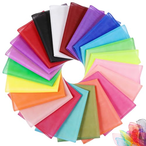 TranRantic 22 Pièces Foulard Jonglage pour Enfant 60 X 60 cm(22 Couleurs)