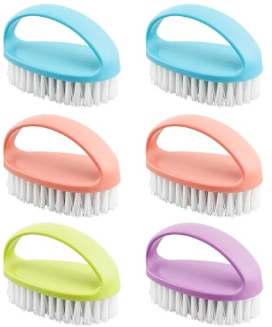 6 Pack Hand Nail Brushes, Firm Bristle Nylon Brush for Cleaning Nails and Toes for Mechanics, Gardeners, Household Use