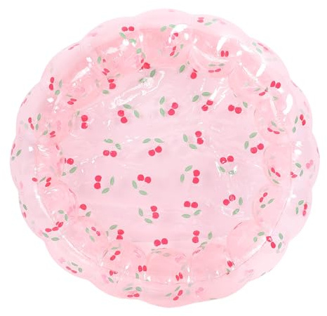 Tomotato Piscina Gonfiabile per Bambini Piccola (Ciliegio trasparente) | Piscina a palline in PVC portatile, uso interno ed esterno, vasca da gioco e nuoto per bambini, altezza massima 1,2 m