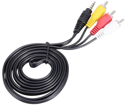 Artibetter 3.5mm Composite Av Cable 1 to 3 Audio Video Cable Adapter for Camcorders Compatible with Jvc Camcorder and Home Theater Equipment 15mm