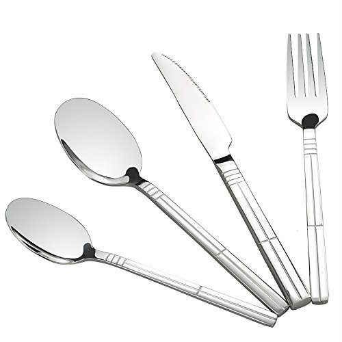 Eudokky Cutlery Set 24 Piece, Stainless Steel Set for 6 persons, Dinner Table Cutlery Sets