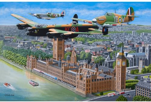 The House of Puzzles - Fly Past Jigsaw - 500 Piece Jigsaws For Adults, Artist Illustrated, Scenic Landscape, Deluxe Puzzle Gifts
