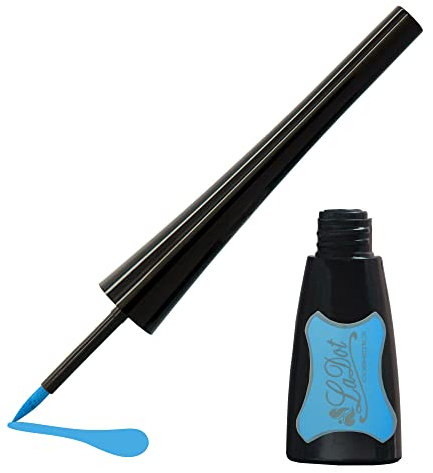 LaDot Wasserfester Tattoo Liner 4ml hellblau. Für temporäre Tattoos zum Selbstgestalten, Ausmalen und Verzieren. Vegan, tierversuchsfrei und hypoallergen. Wasserfest, hält mehrere Tage.