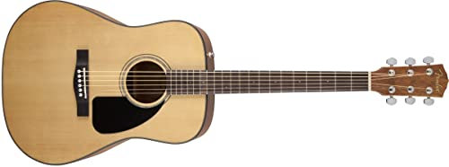 Fender CD-60 Dreadnought V3 D Guitarra Acústica, Diapasón de Nogal, Natural, Incluye cursos virtuales gratuitos en Fender Play