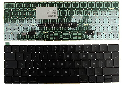Keyboards4Laptops Francés versión retroiluminada (sin Placa retroiluminado) Negro Teclado de Repuesto para Ordenador portátil Compatible con Apple MacBook Pro A1707