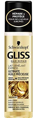 Schwarzkopf Lait démêlant express à l'huile précieuse nourrissante, cheveux secs, fourchus, sur-sollicités - Un flacon de 200ml