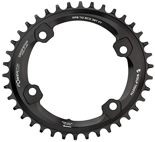 Wolf Tooth Elliptisches Kettenblatt 4-Loch Ø110mm BCD Shimano GRX schwarz