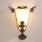 WRMING Vintage Wandleuchte Messing, Landhaus Innen Wandlampe mit weiße Glasschirm, 6W Treppenhaus Wandbeleuchtung Warmweiß Flurlampe in Antik-Finish, E27 Fassung, Schlafzimmer Wohnzimmer Deko,C