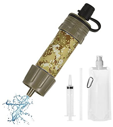 2021 Neue Mini Wasserfilter Outdoor Survival Wasserfilter-Strohhalm Ultraleichter Vielseitiger 5000L 4-stufigem Filtersystem Persönlicher Filter Sparsets Wasserfilter Camping Hiking Water Filter Straw