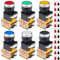 XiatiaoSann 6 Stück 440 V 22mm Momentaner Druckknopf Schalter 10A 5 Farbe (rot/bule/grün/weiß/gelb/schwarz/schwarz) la38-11 1NO 1NC Wechsel für DIY mit 24 Stück Gabelkabelschuhe