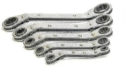 5pc Offset Ratchet Ring Spanner Set