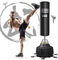 Dripex Sac de Boxe Autoportant Sac de Frappe sur Pied 178 cm Punching Ball avec 25 Ventouses pour Muay Thai, Kickboxing, Arts Martiaux et MMA