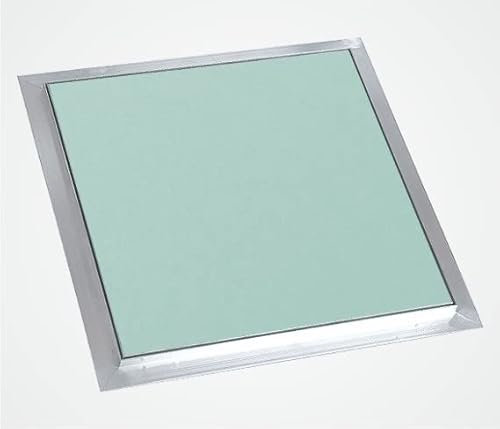 zbs24 Revisionsklappe für Trockenbau 300x300mm mit 12,5 mm GK-Einlage Gipskarton imprägniert für Feuchtraum, geeignet für Wand und Deckeneinbau, stabiler Aluminium-Rahmen, Fangseil