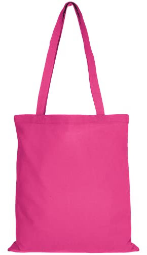 TEXXILLA 10er | 25er | 100er Pack Baumwolltasche - 28 Farben | mit Zwei Langen Henkeln | 38x42cm | Jutebeutel | Einkaufstasche | unbedruckt, Farbe:pink, Größe:10 Stück