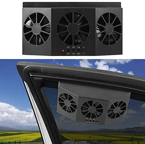 HEEPDD Ventilador de Coche, Ventilador Solar de Coche, PortáTil para Ventilador de Coche