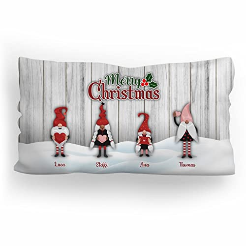 Ferocity Weihnachtskissen mit Füllung Großes Kissen mit Namen Personalisieren zum Weihnachten 60x40 cm Mehrfarbig Pattern Graue Bretter [091]