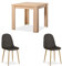 Homestyle4u 2379, Essgruppe mit 2 Stühlen Holz Braun, Esstisch 80 x 80 cm Küchentisch mit Stühle Dunkel Grau