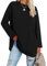 Famulily Black Long T Shirt Loose Tops for Women Ladies Casual Round Neck Long Sleeve Oversized T Shirt Tops Black XXL