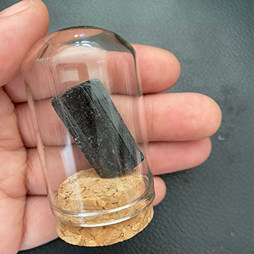 Frasco de cristal mineral de piedra cruda natural, colección de muestras, regalo para decoración del hogar, turmalina negra