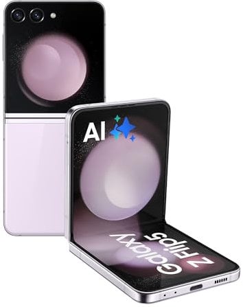 Samsung Galaxy Z Flip5 Faltbares AI-Android-Smartphone ohne Vertrag, Handy, 256 GB, Ausdauernde Akku-Laufzeit, Klappbares Design, Lavendel, Inkl. 36 Monate Herstellergarantie [Exklusiv bei Amazon]